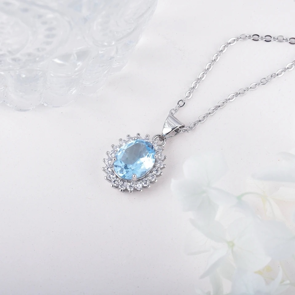 Natural Topaz Pendant Necklace, Authentic Gemstone Necklace Gift